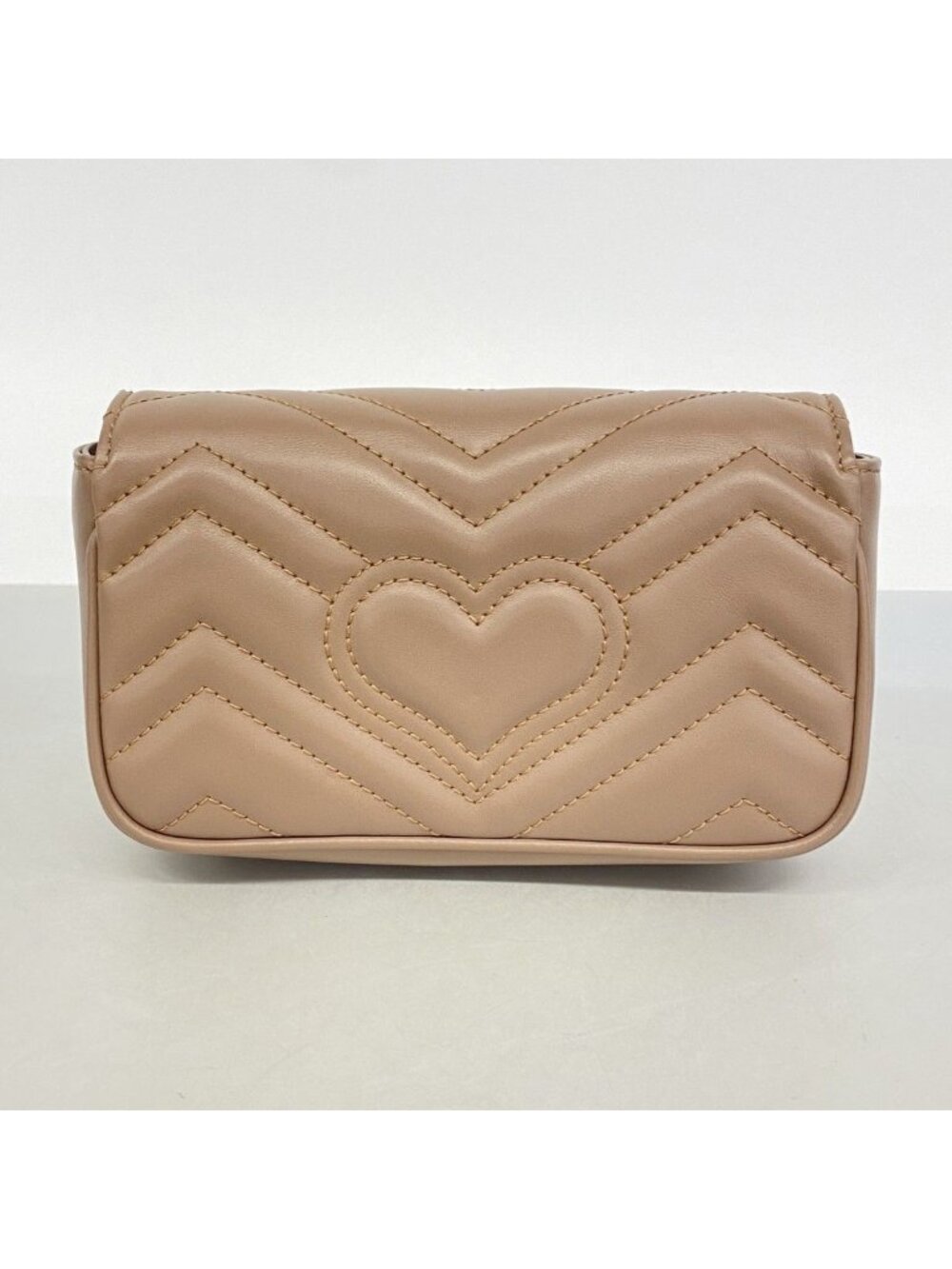 Gucci Shoulder Bag GG Marmont Leather Brown Gold - Picture 8 of 8